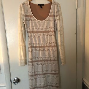 BCBG White and nude lace dress